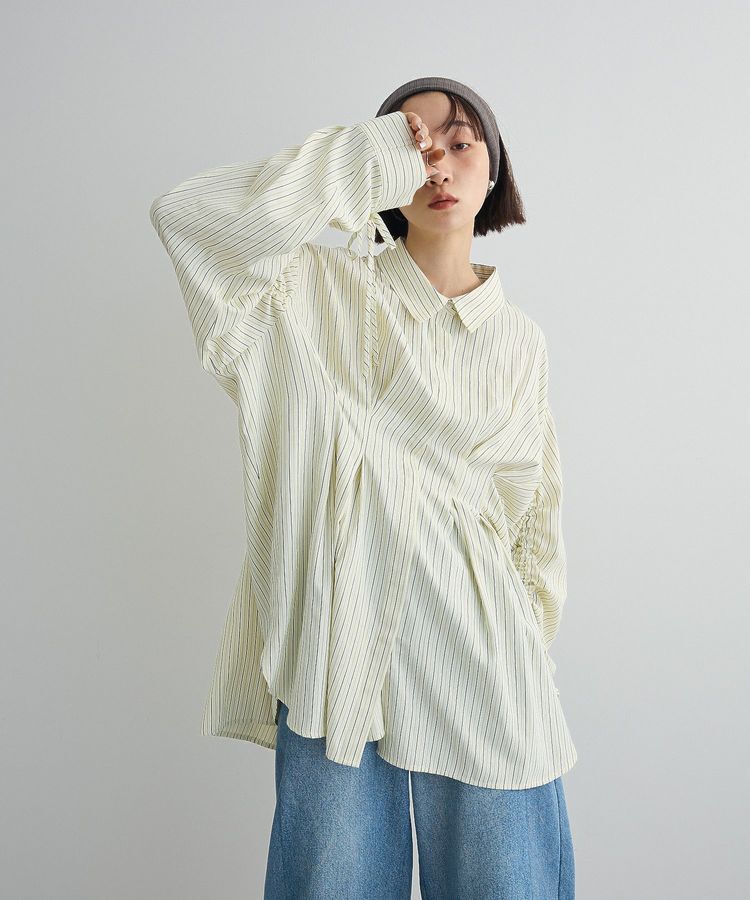 Green Parks「【WEB限定】ドロストシャーリングウエストタックシャツⅡ」|シャツ・ブラウス|