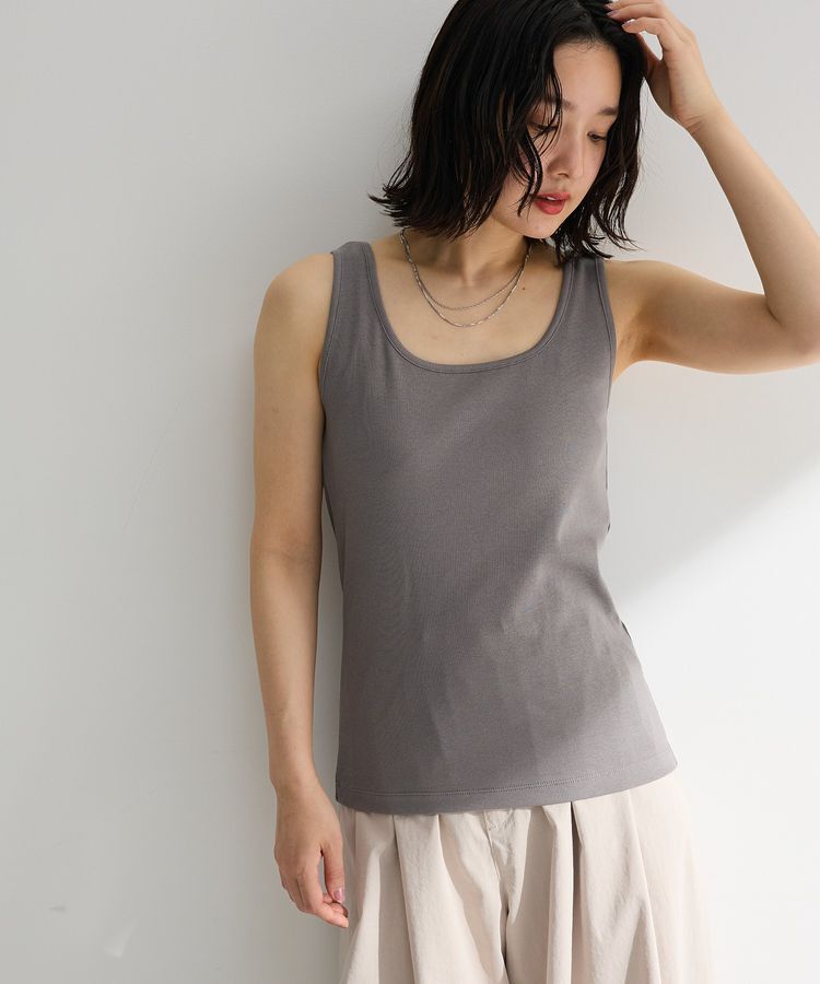 Green Parks「機能付テレコリブタンクトップ」|インナー|Gray