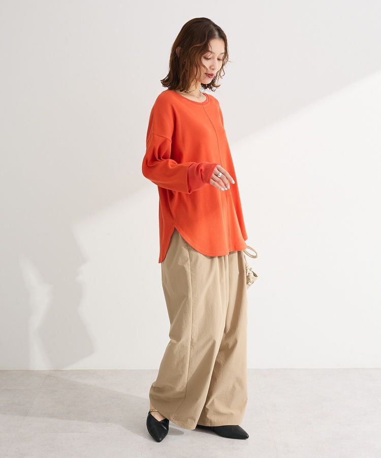 Green Parks「袖チュールリブプルオーバー」|Tシャツ・カットソー|