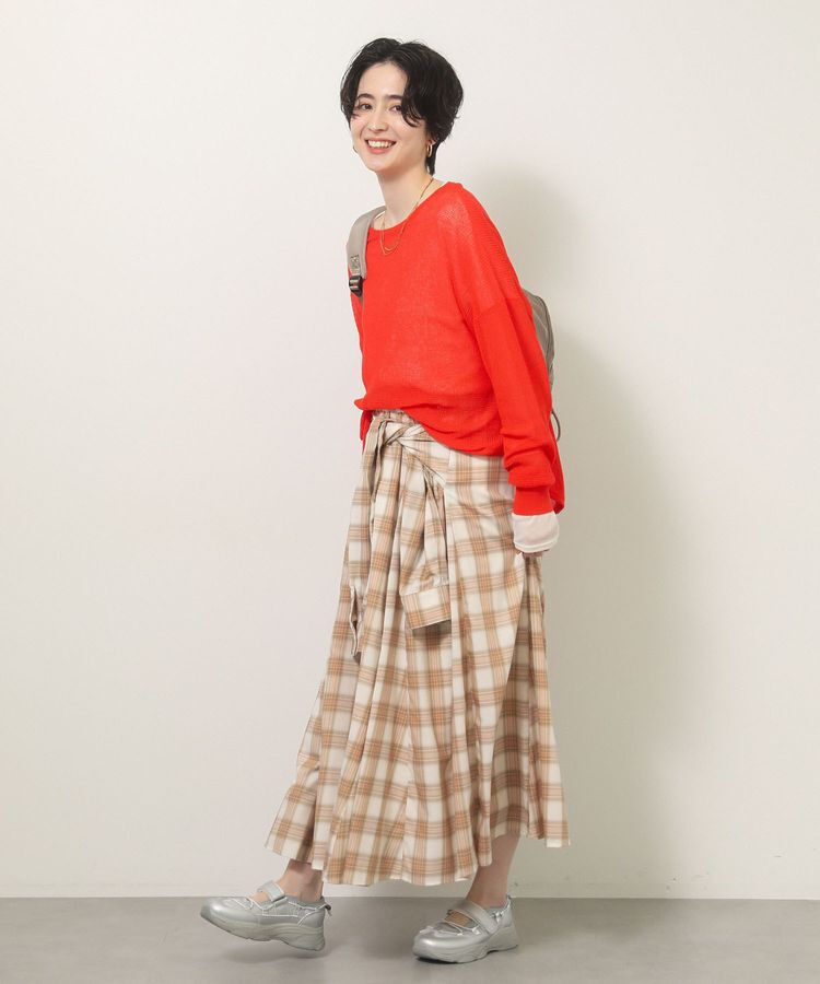 Green Parks「袖チュールリブプルオーバー」|Tシャツ・カットソー|