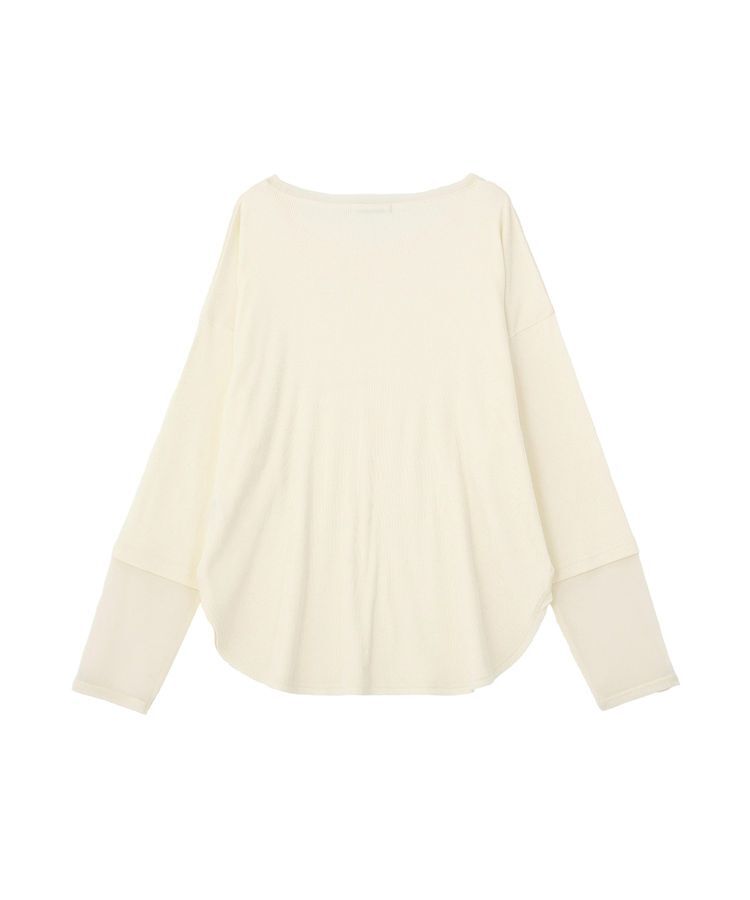 Green Parks「袖チュールリブプルオーバー」|Tシャツ・カットソー|