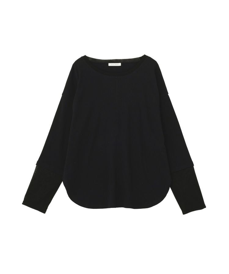 Green Parks「袖チュールリブプルオーバー」|Tシャツ・カットソー|