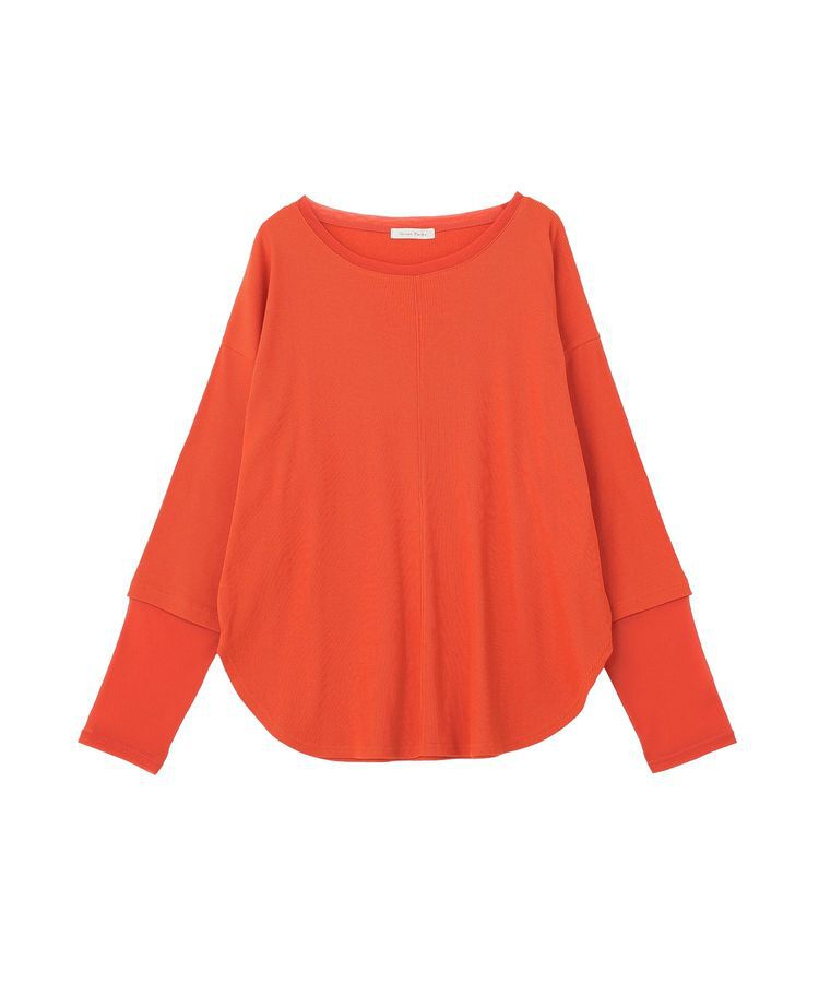 Green Parks「袖チュールリブプルオーバー」|Tシャツ・カットソー|