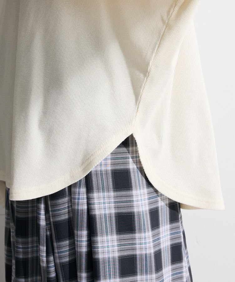 Green Parks「袖チュールリブプルオーバー」|Tシャツ・カットソー|