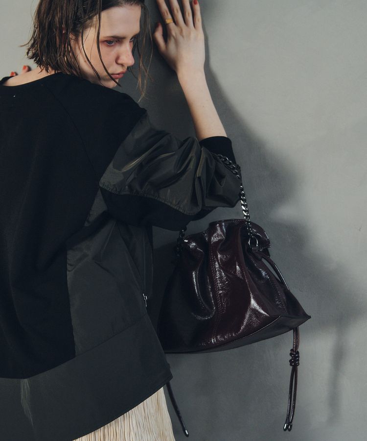 YECCA VECCA「2wayチェーンギャザーバッグ」|ハンドバッグ|Bordeaux