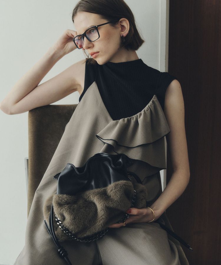 YECCA VECCA「2wayチェーンギャザーバッグ」|ハンドバッグ|