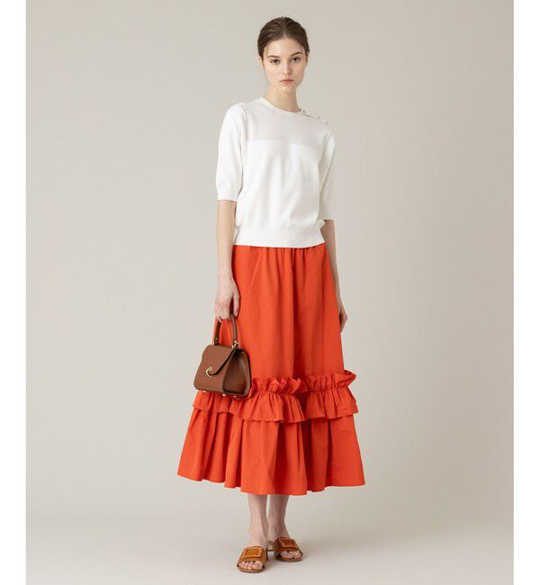 LOULOU WILLOUGHBY「【LOULOU WILLOUGHBY】ハイカウントパピヨンスカート」|フレア|