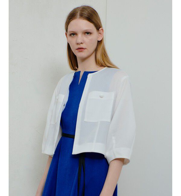 allureville「カラミノーカラージャケット」|その他|オフホワイト