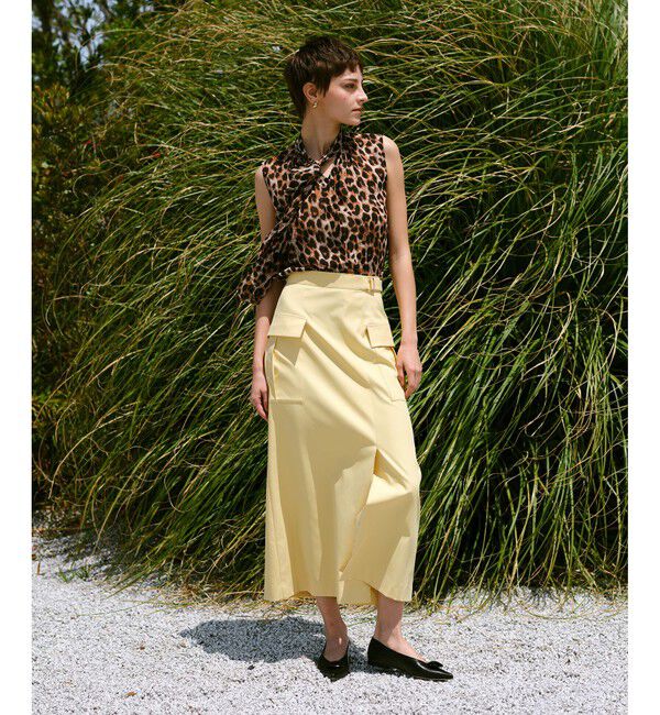 allureville「ツイルストレッチサファリスカート」|スカート|