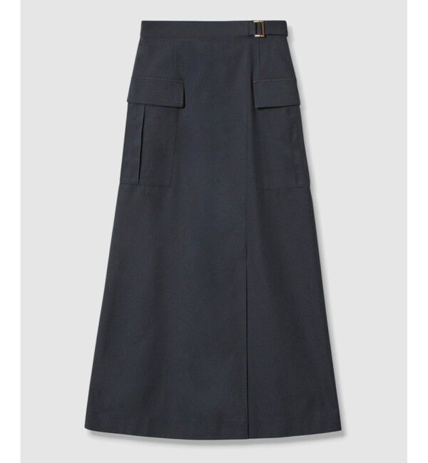 allureville「ツイルストレッチサファリスカート」|スカート|ネイビー