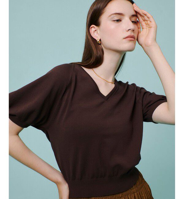 allureville「ハイツイストヤーンプルオーバー」|ニット・セーター|ブラウン