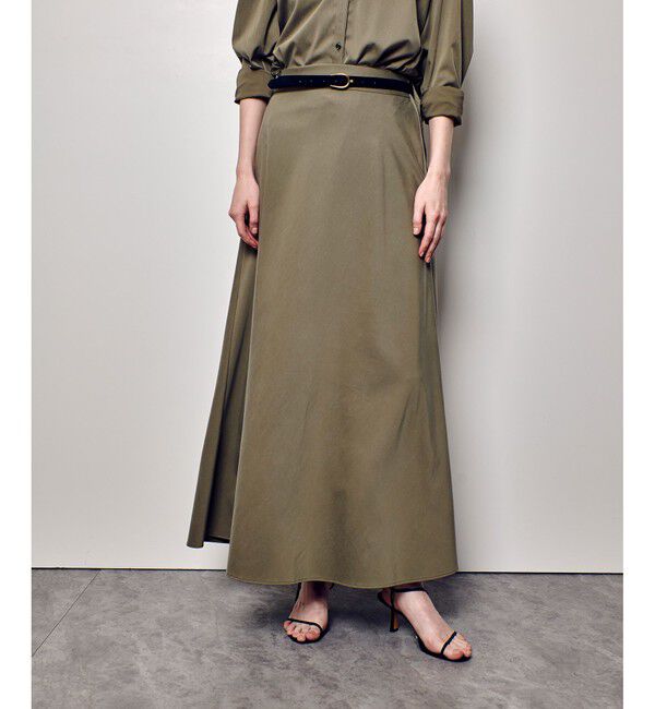 allureville「フィブリルバイヤスナロースカート」|スカート|カーキ