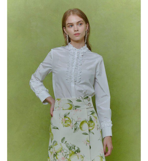 LOULOU WILLOUGHBY「【LOULOU WILLOUGHBY】テクニカルギャザーブラウス」|シャツ・ブラウス|オフホワイト