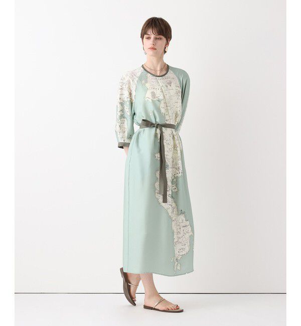 allureville「MAPプリントバックリボンワンピース」|ワンピース|