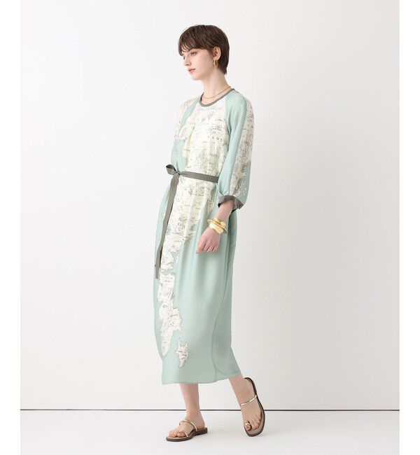 allureville「MAPプリントバックリボンワンピース」|ワンピース|