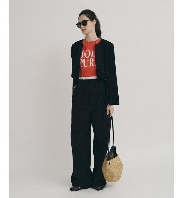 allureville「【ATELIER Line】ノーカラーボレロジャケット」|ノーカラージャケット|