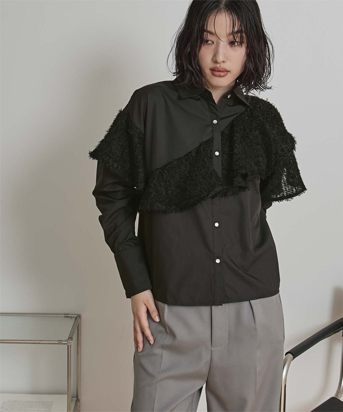 miette「フリンジラッフルシャツ」|シャツ・ブラウス|