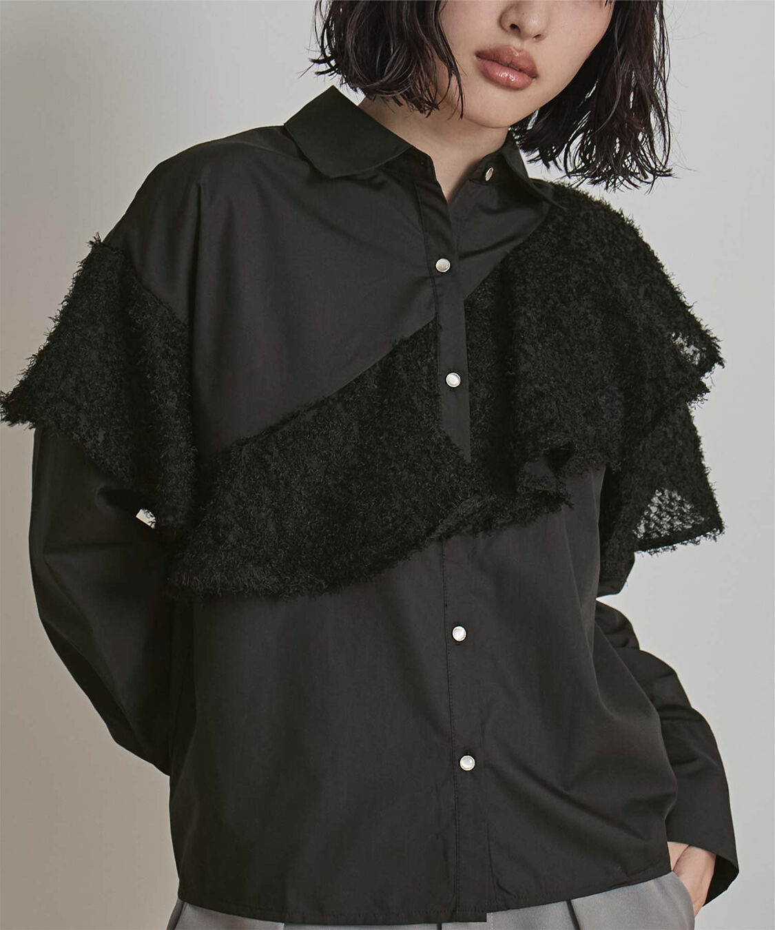 miette「フリンジラッフルシャツ」|シャツ・ブラウス|