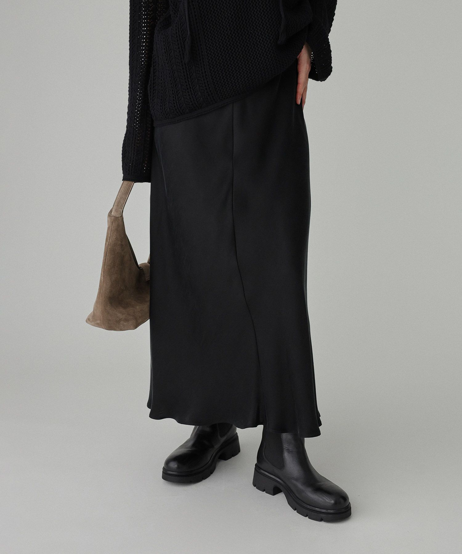 BABYLONE「フィブリルサテンスカート」|スカート|ﾌﾞﾗｯｸ