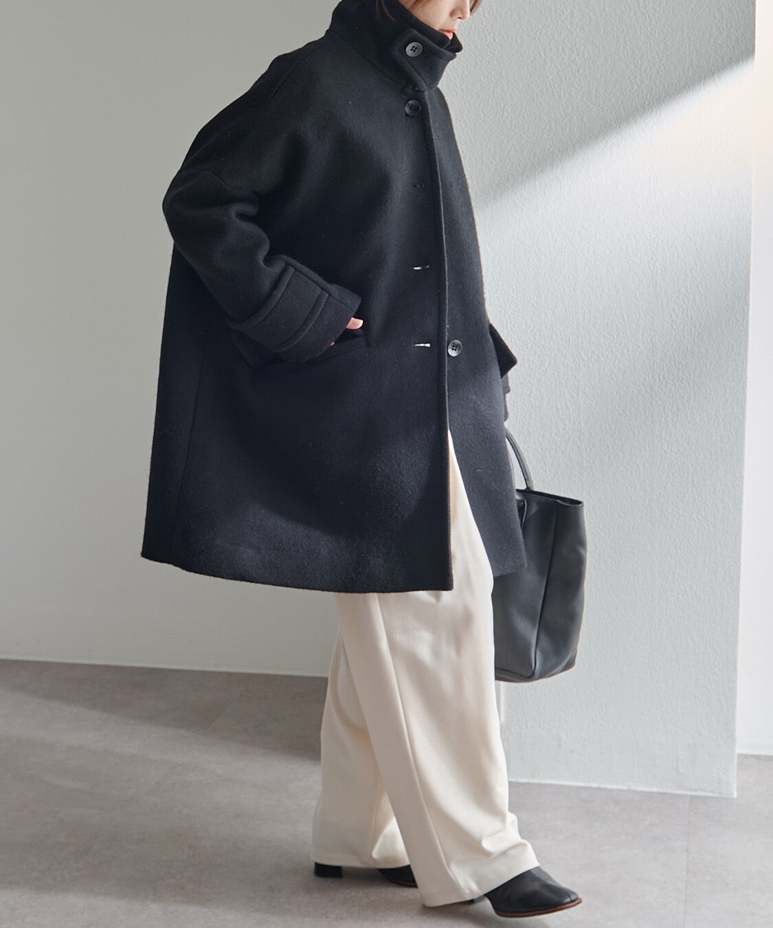  「【日本製】ビーバーウールステンカラーコート」|その他|