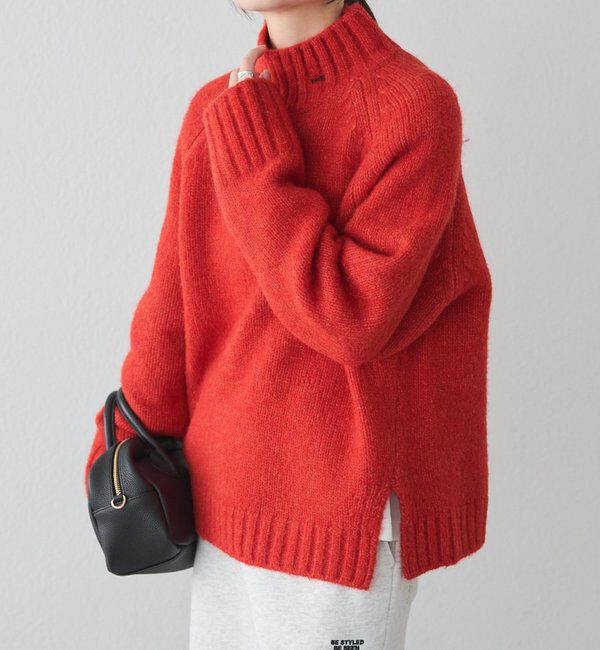  「アルパカ混ハイネックニットプルオーバー」|キャミソール|オレンジ