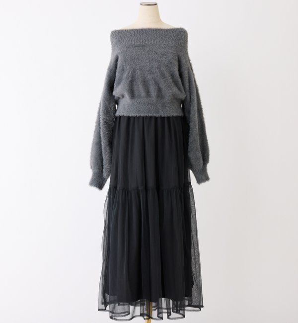  「後ろリボン2wayニットSETワンピ」|ワンピース|