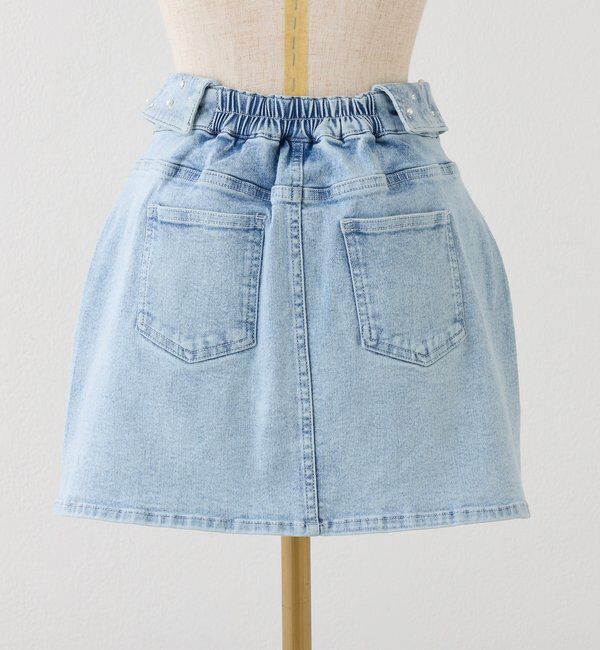  「ウェスト折り返しデニムミニスカート」|スカート|