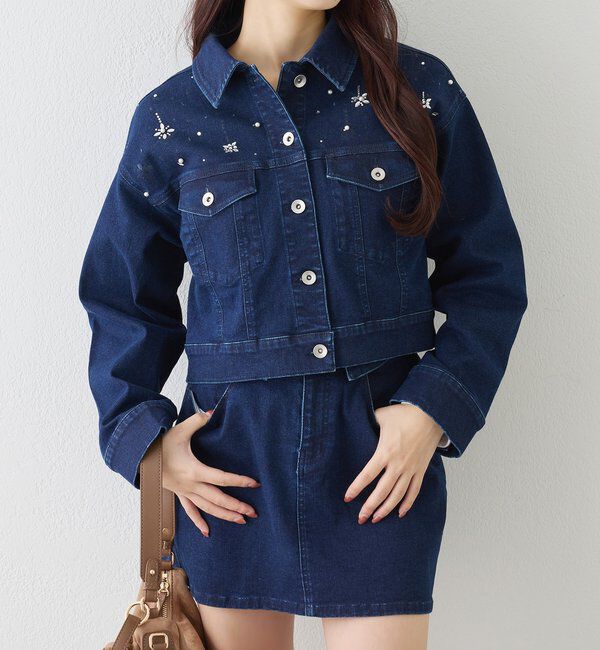  「ウェスト折り返しデニムミニスカート」|スカート|