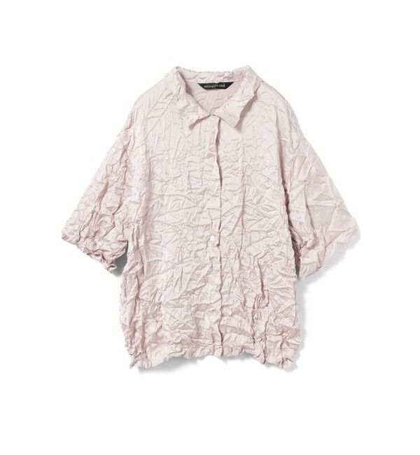 mizuiro ind「mizuiro ind ワッシャーハーフスリーブシャツ」|シャツ・ブラウス|ライトピンク