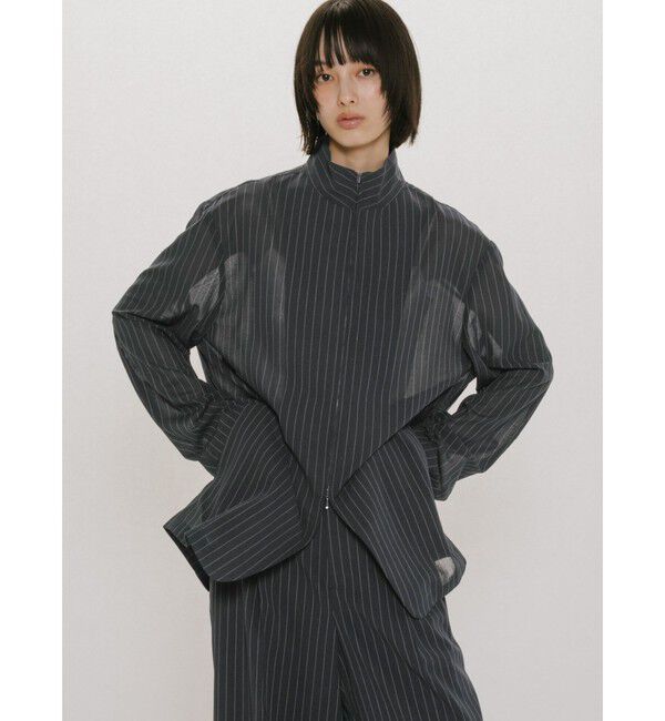 MIDIUMISOLID「MIDIUMISOLID for Ladies シースルージップジャケット」|テーラードジャケット|