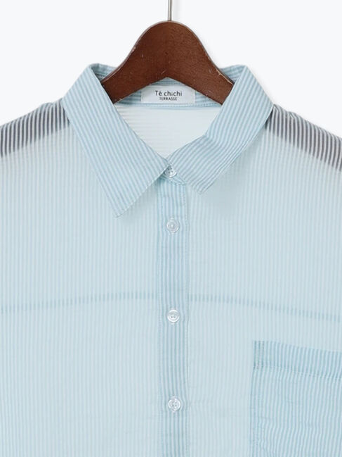 Te chichi TERRASSE「ストライプクロップドシアーシャツ」|シャツ・ブラウス|