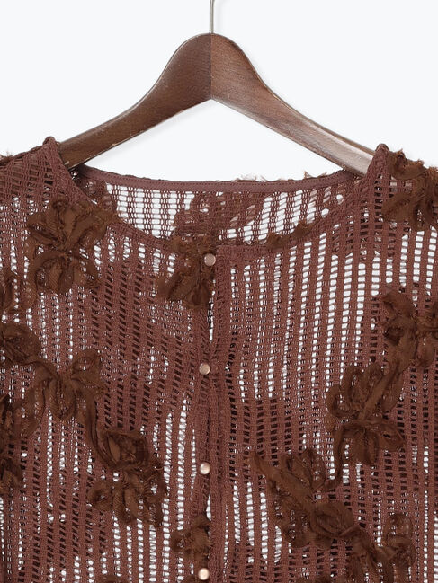 Te chichi TERRASSE「フラワーメッシュカーディガン」|シャツ・ブラウス|