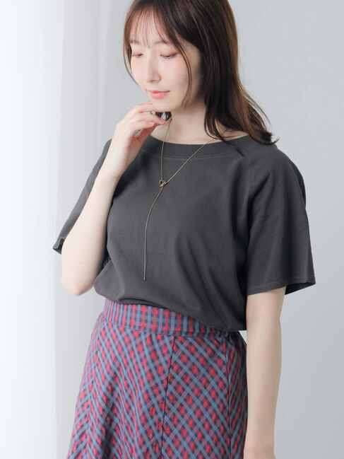 Te chichi TERRASSE「ピグメント加工ボートネックTシャツ」|Tシャツ・カットソー|