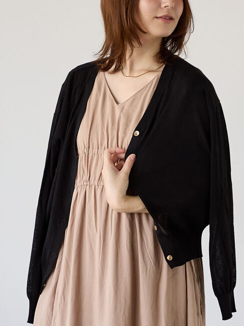 Te chichi TERRASSE「【抗菌防臭】金釦Vネックカーディガン」|カーディガン|ブラック