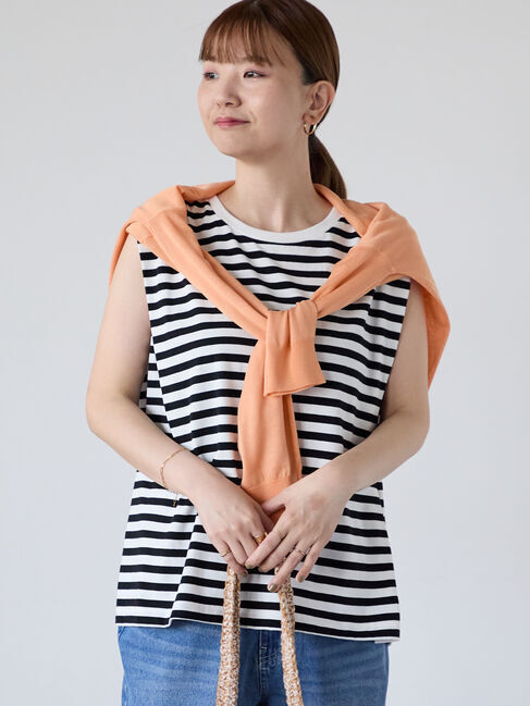 Lugnoncure「無地/ボーダーヘンリートップス」|その他|ホワイト