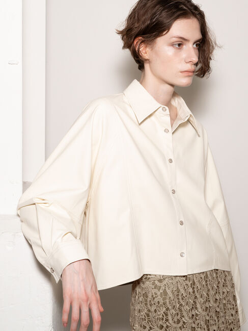 Te chichi「ファブリックアソートクロップトシャツ《2025Autumn catalog vol.2 item》」|シャツ・ブラウス|オフホワイト