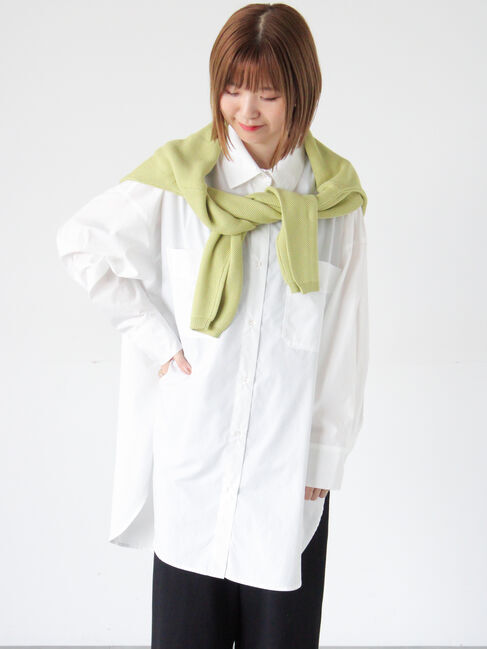 Lugnoncure「オーバーサイズチュニックシャツ」|シャツ・ブラウス|オフホワイト