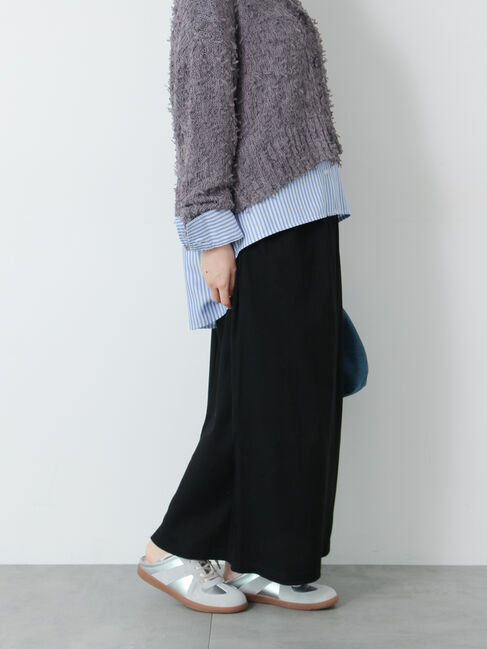 Te chichi TERRASSE「ワッフルナロースカート」|スカート|ブラック