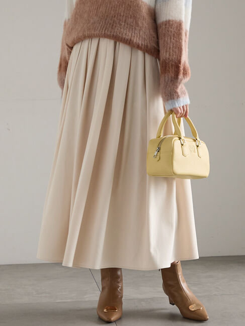 Te chichi「フラッフィーツイルタックフレアスカート」|スカート|オフホワイト