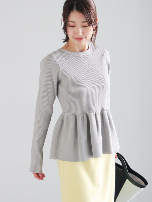 Te chichi「前後2WAYペプラムカーディガン」|カーディガン|グレー