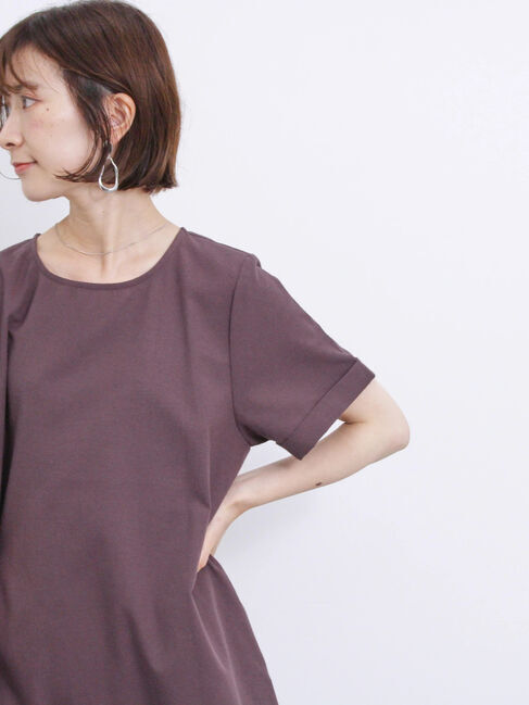 Samansa Mos2 blue「【イージーケア】リネン混マキシフレアワンピース」|ワンピース|