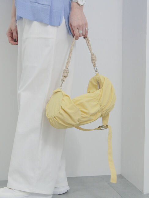 Samansa Mos2 blue「シャーリングミニドラムバッグ」|その他|