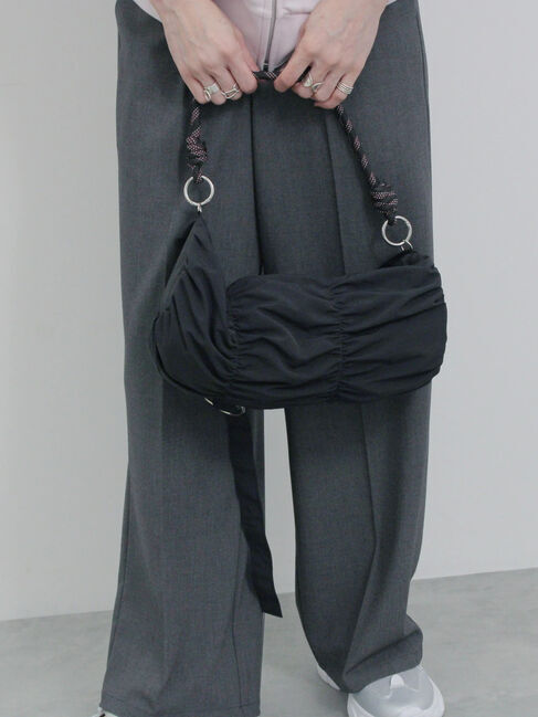 Samansa Mos2 blue「シャーリングミニドラムバッグ」|その他|