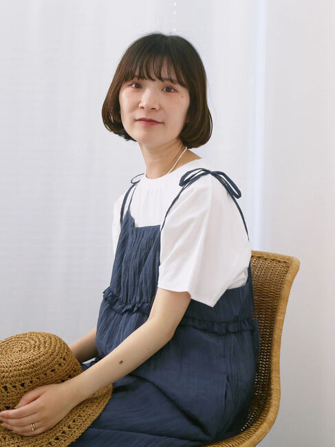 Samansa Mos2 blue「【USAコットン】アソートフレンチスリーブTシャツ」|Tシャツ・カットソー|