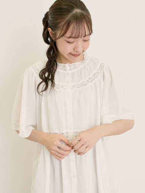 Samansa Mos2「レースティアードチュニックブラウス」|シャツ・ブラウス|