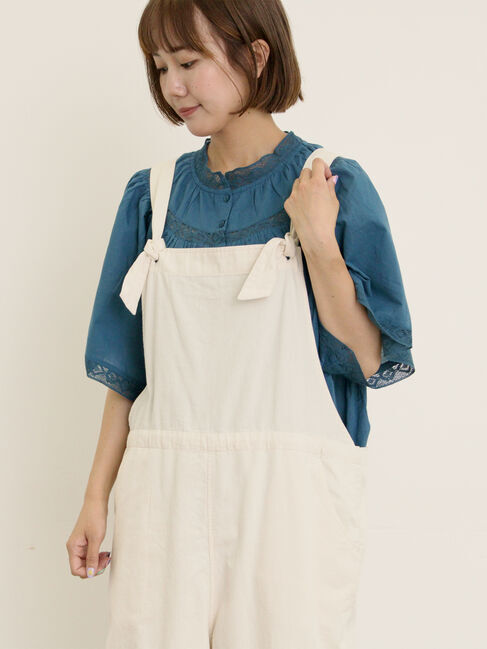 Samansa Mos2「レースティアードチュニックブラウス」|シャツ・ブラウス|ブルー