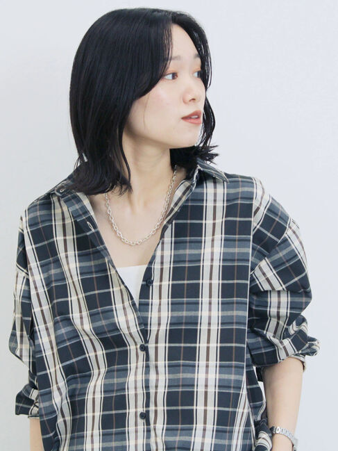 Samansa Mos2 blue「【イージーケア】マルチスタイルシャツ」|シャツ・ブラウス|