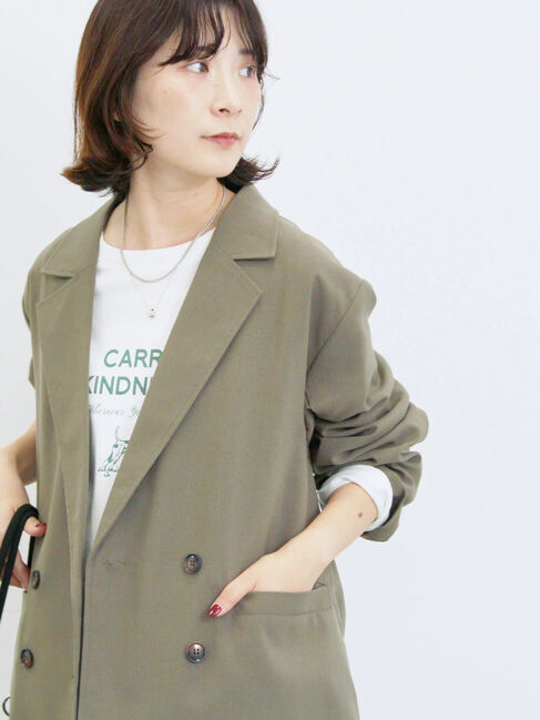 Samansa Mos2 blue「アソートダブルジャケット」|その他|カーキ