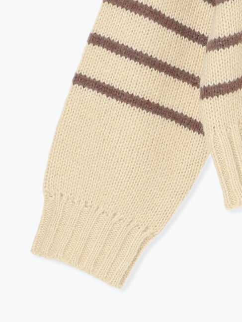 Samansa Mos2「ロゴ刺繍パネルボーダーニット」|ニット・セーター|