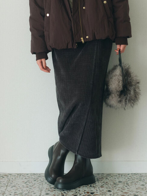 Samansa Mos2 blue「親子コールラップ風スカート」|スカート|